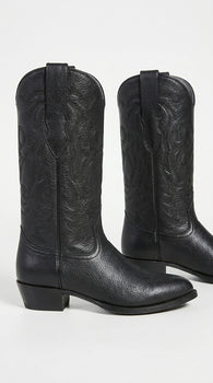 Men’s Los Altos Black Elk Leather J Toe Cowboy Boots, Handmade Western Dress Boots