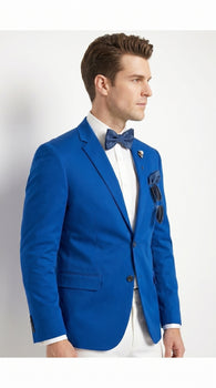 Men’s Royal Blue 2 Button Blazer with Notch Lapel, Wholesale Dress Casual Sport Coat