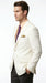 Men’s Ivory Cream Blazer with 2 Button Front, Off White Dress Casual Sport Coat