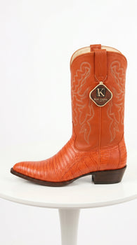 Men’s King Exotic Cognac Teju Lizard Western Boots, Exotic Cowboy Dress Boots 4980703