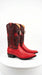 Men's King Exotic Ostrich Leg 3x Toe Handcrafted Boots in Red