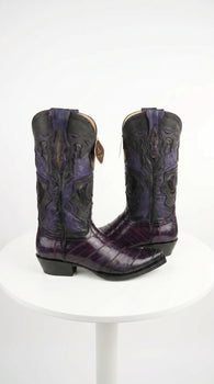 King Exotic Men’s Eel Western Snip Toe Boots, Exotic Cowboy Dress Boots