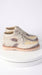 Men’s Los Altos Natural Caiman and Ostrich Skin Casual Sneakers, Exotic Leather Lace Up Shoes