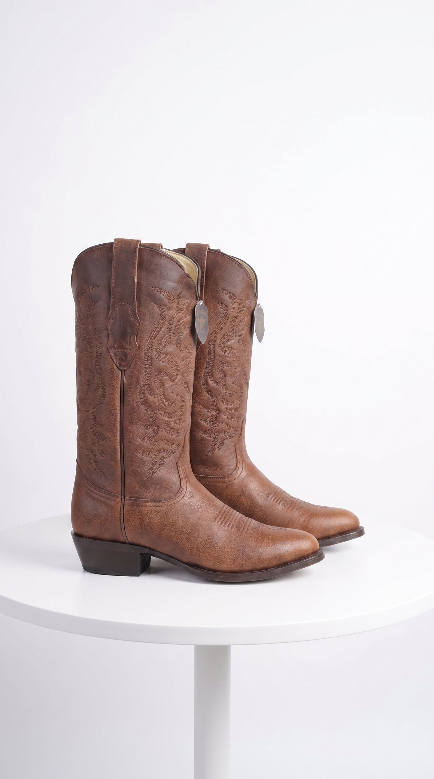 Men’s Brown Cowboy Boots, Classic Western Ranch Boots for Rodeo and Country Wear