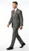 Men’s Medium Grey Classic Vested Pinstripe Suit with Jacket, Vest and Pants, Formal Dress Suit