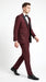 Men’s Burgundy Wine Tuxedo Suit with Black Peak Lapel, Jacket and Pants Formal Dinner Suit
