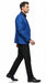 Men’s Royal Blue Indigo Paisley Prom Tuxedo Suit with Floral Jacket, Vest and Pants