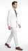 Men’s White Linen 2 Piece Suit with Two Button Jacket, Side Vents and Matching Pants