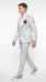 Men’s Silver Grey Shiny Paisley Graduation Suit, Formal Prom Wedding Dress Suit
