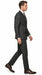 Men’s Grey Pinstripe Slim Fit Wool Suit with 2 Button Jacket and Peak Lapel