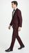 Men’s Maroon Slim Fit Tuxedo with Black Satin Lapel, Burgundy Wine Formal Prom Suit