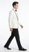 Men’s One Button Ivory Tuxedo Suit with Black Trim, Formal Wedding Prom Dinner Jacket