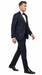 Alberto Nardoni Men’s Black Super 150s Wool Tuxedo with Peak Lapel, Double Breasted Vest and Flat Front Pants