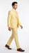 Men’s Yellow Seersucker 3 Piece Suit, 100% Cotton Summer Wedding Dress Suit