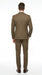 Men’s Taupe Tan Coffee Windowpane Plaid 3 Piece Suit, Two Button Vested Wedding Business Suit Set