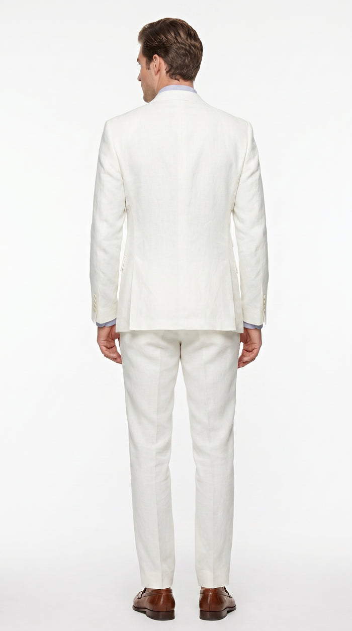 Men’s Off White Great Gatsby 3 Piece Suit, Vintage Wedding Prom Formal Vested Suit Set