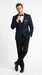 Suit Midnight Dark Navy Blue Suit For Men Tux With Black Lapel Suit Shawl Collar 1 Button Dinner Jacket Looking