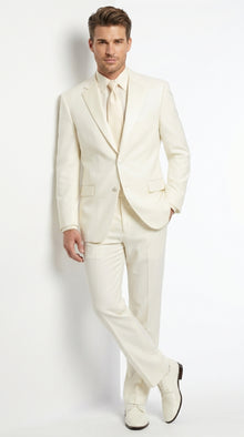 Lucci Classic Ivory 2-Button Budget Tuxedo - Pleated Slacks