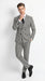 Men’s Black and White Houndstooth 2 Piece Wool Suit with Double Breasted Jacket and Pants