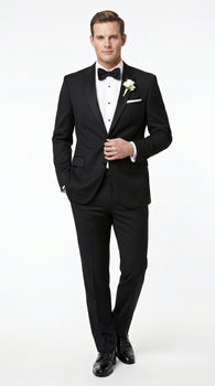 Groomsmen Package Deal Vest & Pants Slacks + Shirt & Tie Set (no Jacket) Black
