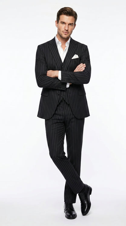 Men’s Black Scarface Inspired Suit with Classic Jacket and Pants, Formal Movie Style Dress Suit