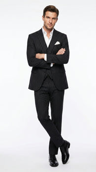 Men’s Black Scarface Inspired Suit with Classic Jacket and Pants, Formal Movie Style Dress Suit