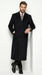 Men’s Black Six Button Fully Lined Overcoat, Long Winter Topcoat for Formal Business Wear