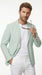 Men’s Green Seersucker Blazer, Lightweight Summer Wedding Business Casual Sport Coat Jacket
