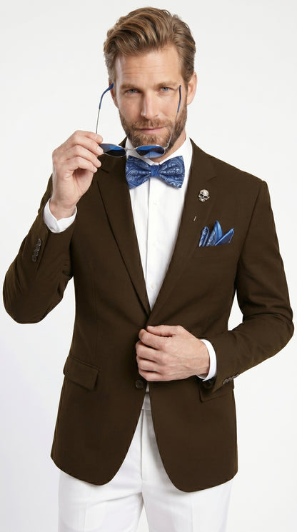 Men’s Brown 2 Button Wholesale Blazer, Dress Casual Sport Coat for Formal and Smart Casual Wear