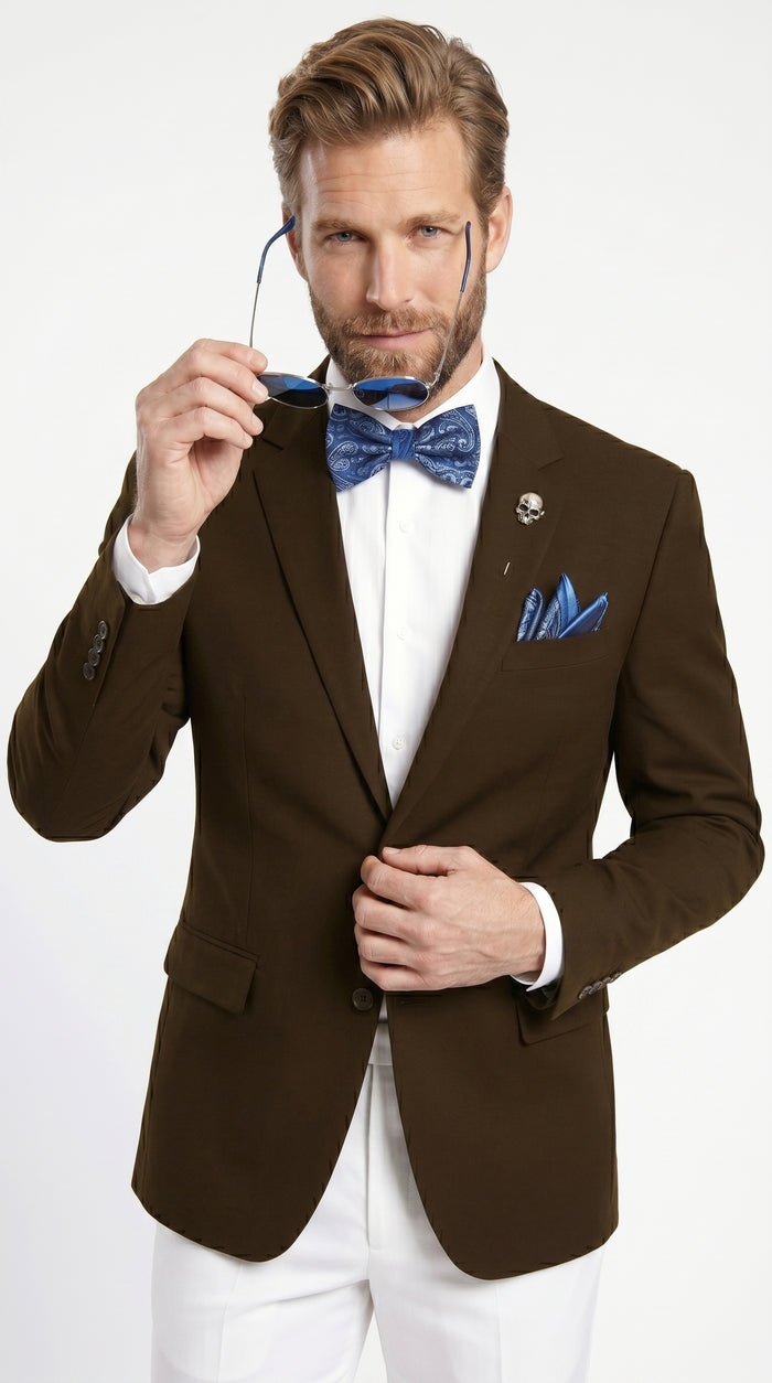 Men’s Brown 2 Button Wholesale Blazer, Dress Casual Sport Coat for Formal and Smart Casual Wear