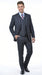 Men’s Charcoal Grey 2 Button Vested Business Suit, Formal Wedding Dress Suit