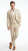 Men’s Champagne Wedding Suit with Vest, Summer Formal Groom and Beach Wedding Suit