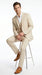 Men’s Champagne Wedding Suit with Vest, Summer Formal Groom and Beach Wedding Suit