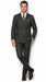Men’s Grey Pinstripe Slim Fit Wool Suit with 2 Button Jacket and Peak Lapel