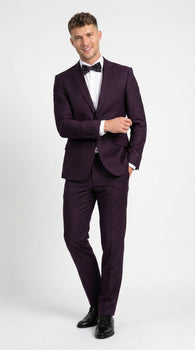 Men’s Plum Eggplant Dark Purple 2 Piece Suit, Formal Wedding Prom Dress Suit