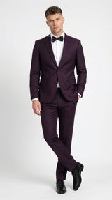 Men’s Plum Eggplant Dark Purple 2 Piece Suit, Formal Wedding Prom Dress Suit