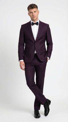 Men’s Plum Eggplant Dark Purple 2 Piece Suit, Formal Wedding Prom Dress Suit
