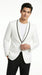 Men’s Waverly White Tuxedo Jacket by Ike Evening, Formal Dinner Jacket with Black Trim