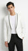 Men’s Waverly White Tuxedo Jacket by Ike Evening, Formal Dinner Jacket with Black Trim