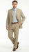 Men’s Khaki Light Tan Dress Suit with Jacket and Pants, Classic Fit Groomsmen Wedding Suit