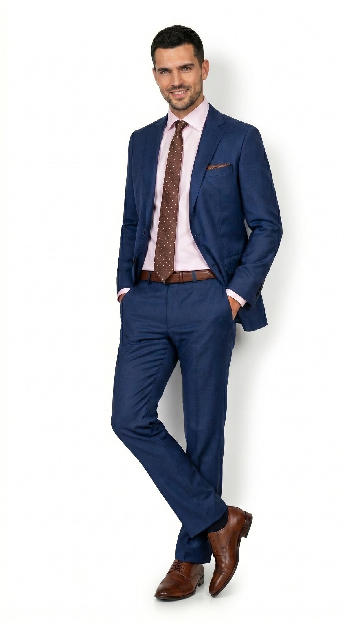 Men’s Ink Blue 2 Button Suit, Cobalt Midnight Blue Wedding and Business Dress Suit