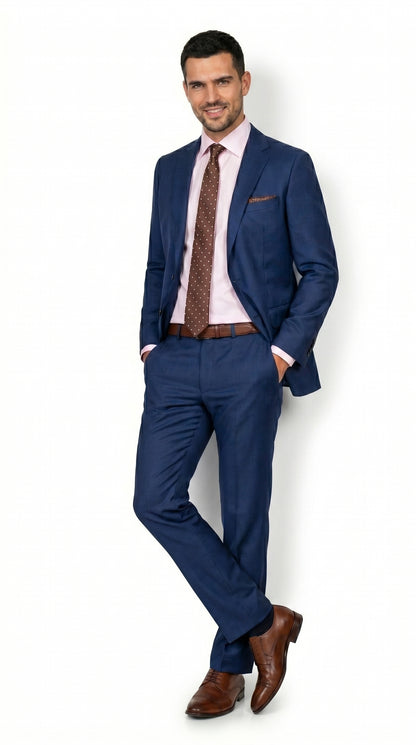 Men’s Ink Blue 2 Button Suit, Cobalt Midnight Blue Wedding and Business Dress Suit