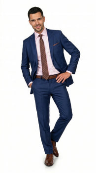Men’s Ink Blue 2 Button Suit, Cobalt Midnight Blue Wedding and Business Dress Suit