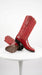 Men’s Red Eel Cowboy Boots with J Toe, Exotic Western Dress Boots