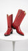 Men’s Red Eel Cowboy Boots with J Toe, Exotic Western Dress Boots