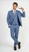 Men’s Ice Blue 3 Piece Suit with Vest, Formal Wedding Prom Dress Suit