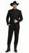 Men’s Apollo King Black 2 Piece Nehru Style Suit with Mandarin Collar, Formal Banded Collar Suit