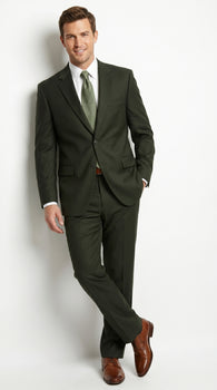 Men’s Dark Olive Green Suit, Classic Formal Dress Suit Clearance Sale