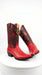 Men's King Exotic Ostrich Leg 3x Toe Handcrafted Boots in Red
