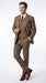 Men’s Light Brown Great Gatsby Tweed Herringbone Vested Suit, Tobey Maguire Inspired 1920s Formal Outfit